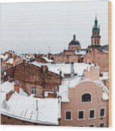 Lviv In Winter Time. Picturesque View #1 Wood Print