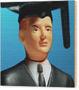 Male Graduate In Cap And Gown #1 Wood Print