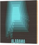 Map of Alabama Wood Print