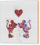 Mickey Mouse And Minnie Mouse #1 Wood Print