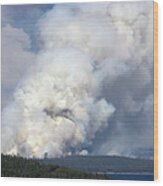 Natural Fires In Yellowstone Np #1 Wood Print
