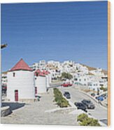 Panorama Of Greek Island Hilltop Chora #1 Wood Print