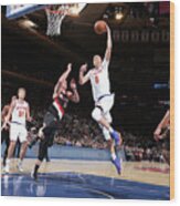 Portland Trail Blazers V New York Knicks #1 Wood Print