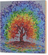 Rainbow Tree #1 Wood Print