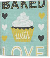 Retro Diner Baked With Love #1 Wood Print