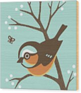 Robin In Tree #1 Wood Print