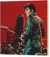 Rock And Roll Musician Elvis Presley #1 Wood Print