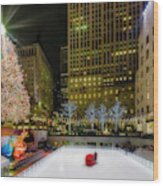 Rockefeller Center Christmas Nyc #1 Wood Print