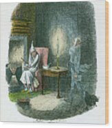 Scene From A Christmas Carol By Charles #1 Wood Print