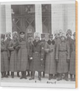 Soldiers Posing In Front Of Building #1 Wood Print