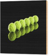 Tennis Balls In Row #1 Wood Print