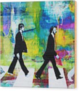 The Beatles Group Abbey Road #2 Wood Print
