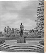 The Spartan Statue Black And White  #1 Wood Print