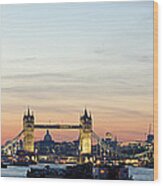 Tower Bridge And The City Of London #1 Wood Print