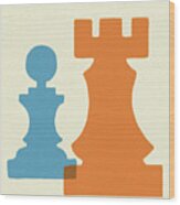 Two Chess Pieces #1 Wood Print