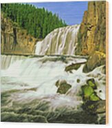 Upper Mesa Falls In Idaho #1 Wood Print