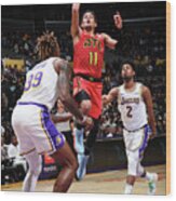 Atlanta Hawks V Los Angeles Lakers Wood Print