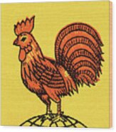 Rooster #10 Wood Print