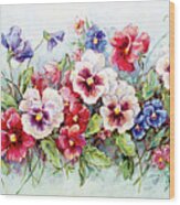 1212 Pansy Bouquet Wood Print