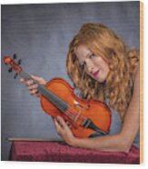 122.1854 Violin Musician In Color #1221854 Wood Print