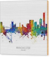 Manchester England Skyline #16 Wood Print