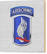 173rd Airborne Brigade Combat Team - 173rd  A B C T  Insignia Over White Leather Wood Print