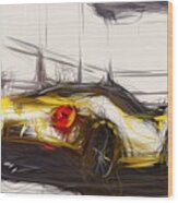 Alfa Romeo 4c Spider Drawing #19 Wood Print