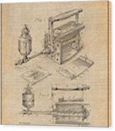 1888 Antique Sad Iron Patent Print Antique Paper Wood Print