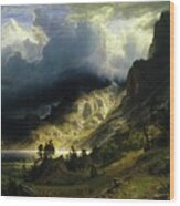 A Storm In The Rocky Mountains, Mt. Rosalie Wood Print