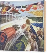 1918 Indianapolis Motor Speedway Racing Poster Wood Print