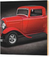 1932 Ford 3 Window Coupe  - 1932fordthreewindowcpespttext186144 Wood Print