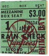 1951 Mickey Mantle Major League Debut Ticket Stub Wood Print
