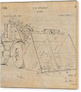 1955 Front End Loader Patent Print Antique Paper Wood Print