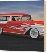 1957 Ford 2 Door Ranch Wagon  -  1957fordranchwagon170064 Wood Print