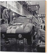 1960s Rainy Pit Stop At Le Mans Wood Print