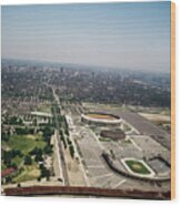 1970s Aerial View Veterans Stadium Wood Print
