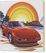 1989 Corvette Sunset Wood Print