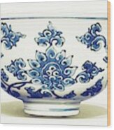 A Blue And White  Landscape  Vase Qing Dynasty  Kangxi Period 4 Watercolor By Ahmet Asar #2 Wood Print