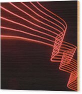 Abstract Colored Light Trails With Wood Print