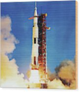 Apollo 11 Launch #2 Wood Print