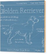 Blueprint Golden Retriever #2 Wood Print