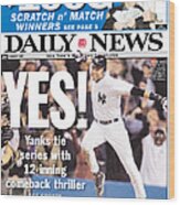 Daily News Front Page Derek Jeter Wood Print