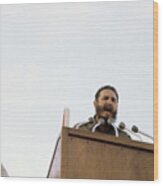 Fidel Castro Speaking At Podium #2 Wood Print