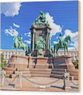 Maria Theresien Platz Square In Vienna Architecture And Nature V #2 Wood Print
