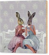 Rabbit Chat #2 Wood Print