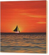 Sailing Sunset #2 Wood Print