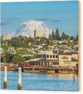 Tacoma, Washington, Usa With Mt #2 Wood Print