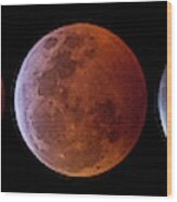2019 Lunar Eclipse Progression Wood Print