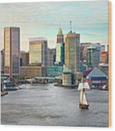 Baltimore Skyline And Inner Harbor #3 Wood Print