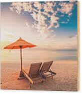 Beautiful Beach. Tranquil Scenery #3 Wood Print